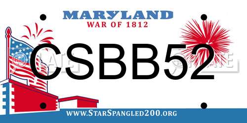 CSBB52 Maryland License Plate