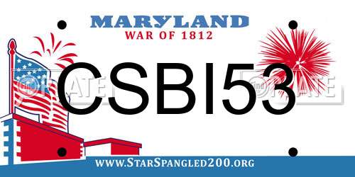 CSBI53 Maryland License Plate