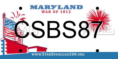 CSBS87 Maryland License Plate