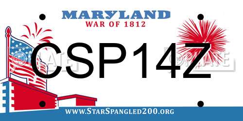 CSP14Z Maryland License Plate