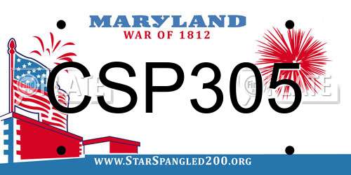 CSP305 Maryland License Plate