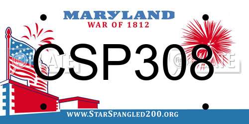 CSP308 Maryland License Plate