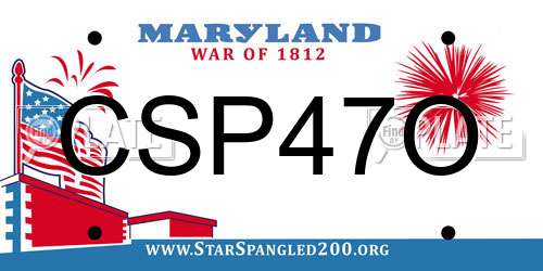 CSP47O Maryland License Plate