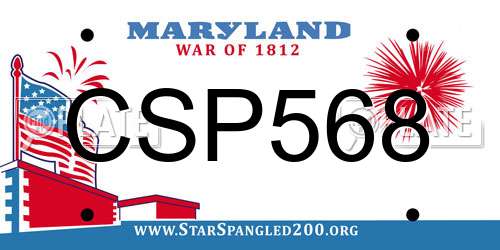 CSP568 Maryland License Plate