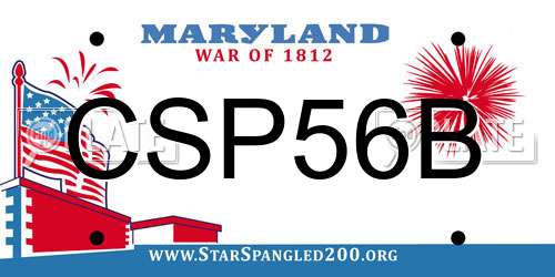 CSP56B Maryland License Plate