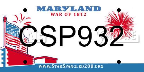 CSP932 Maryland License Plate