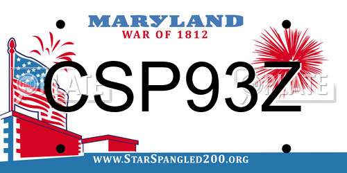 CSP93Z Maryland License Plate
