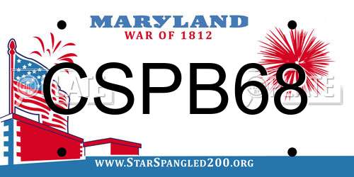CSPB68 Maryland License Plate