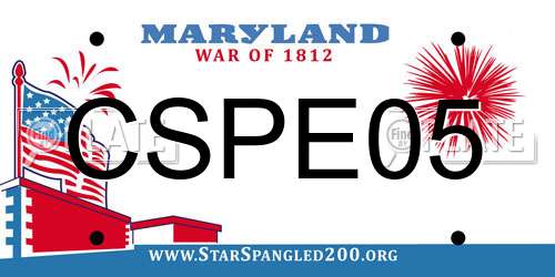 CSPE05 Maryland License Plate