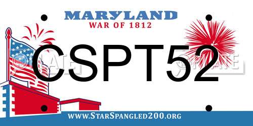 CSPT52 Maryland License Plate