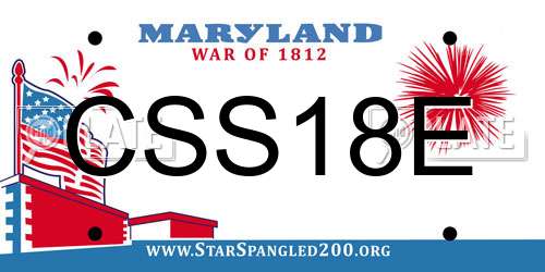 CSS18E Maryland License Plate