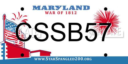 CSSB57 Maryland License Plate