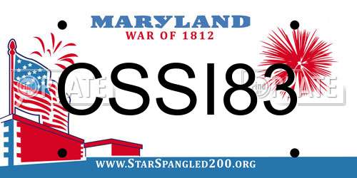 CSSI83 Maryland License Plate