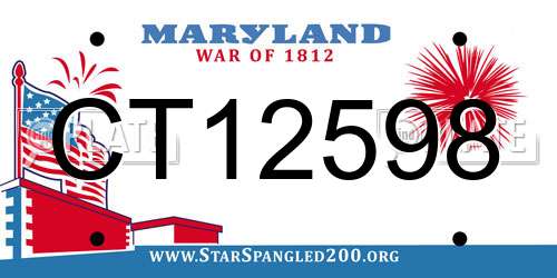 CT12598 Maryland License Plate