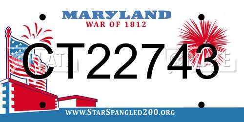 CT22743 Maryland License Plate