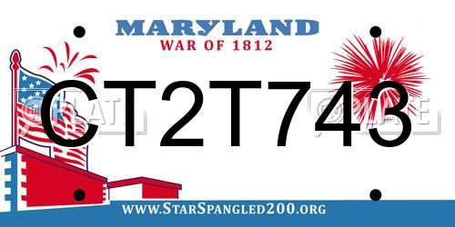 CT2T743 Maryland License Plate