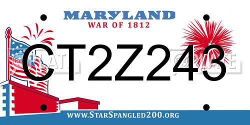 CT2Z243 Maryland License Plate