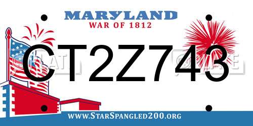 CT2Z743 Maryland License Plate
