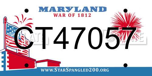 CT47057 Maryland License Plate