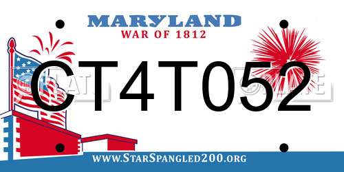 CT4T052 Maryland License Plate