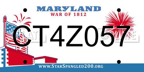 CT4Z057 Maryland License Plate