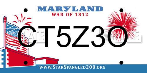 CT5Z3O Maryland License Plate