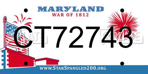 CT72743 Maryland License Plate