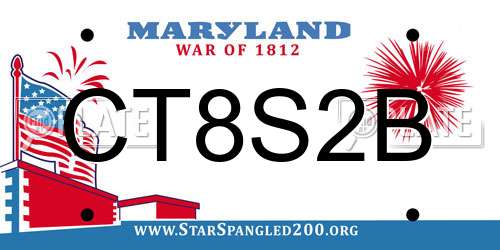 CT8S2B Maryland License Plate