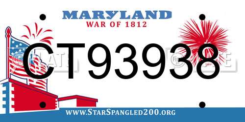 CT93938 Maryland License Plate