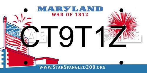 CT9T1Z Maryland License Plate