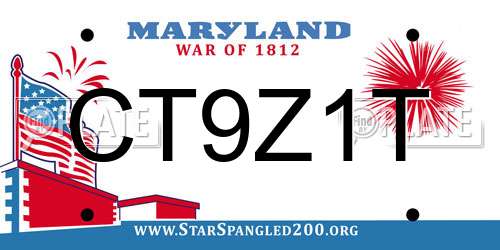 CT9Z1T Maryland License Plate