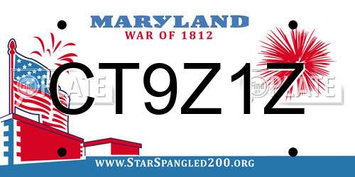 CT9Z1Z Maryland License Plate