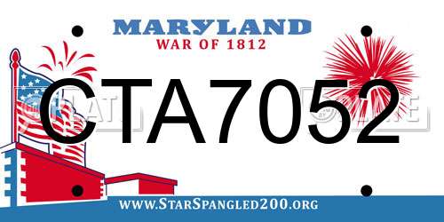 CTA7052 Maryland License Plate