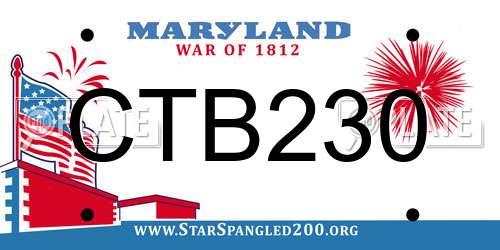 CTB230 Maryland License Plate