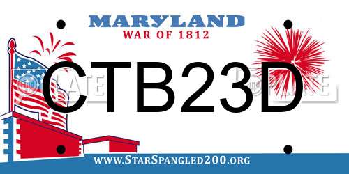 CTB23D Maryland License Plate