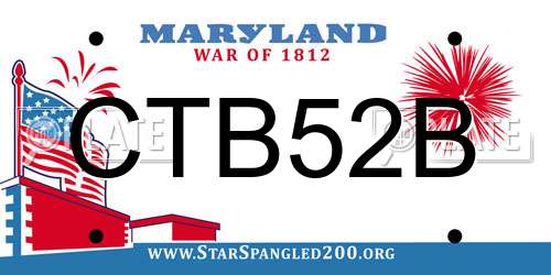 CTB52B Maryland License Plate