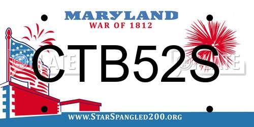 CTB52S Maryland License Plate
