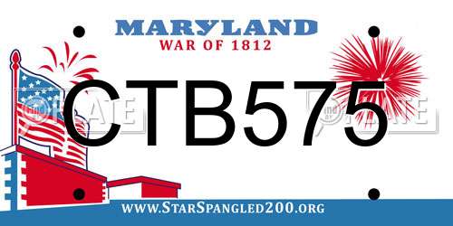 CTB575 Maryland License Plate