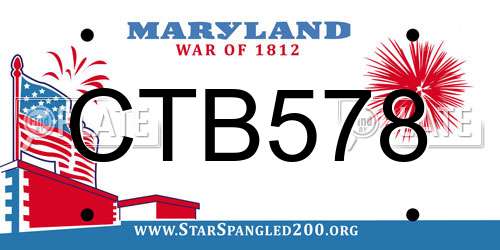CTB578 Maryland License Plate