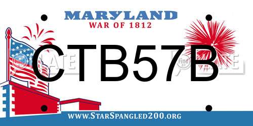 CTB57B Maryland License Plate