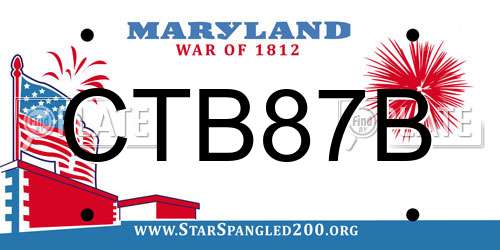 CTB87B Maryland License Plate