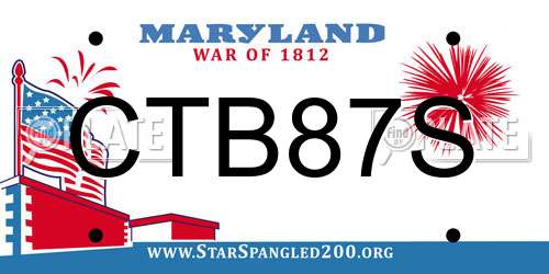 CTB87S Maryland License Plate