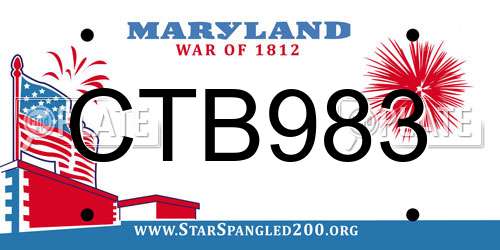 CTB983 Maryland License Plate