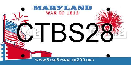 CTBS28 Maryland License Plate