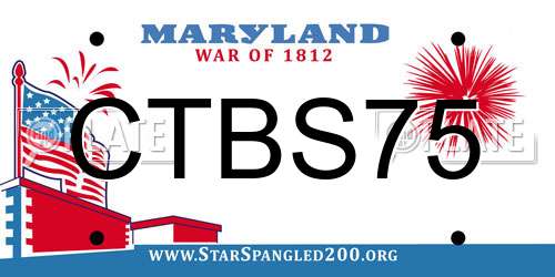 CTBS75 Maryland License Plate