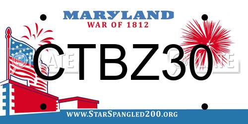 CTBZ30 Maryland License Plate