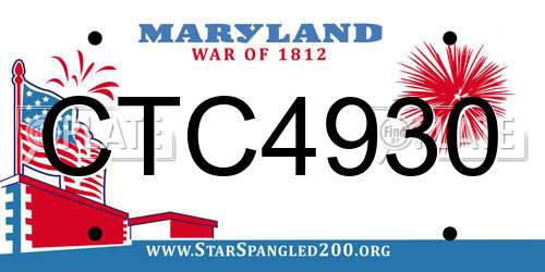 CTC4930 Maryland License Plate