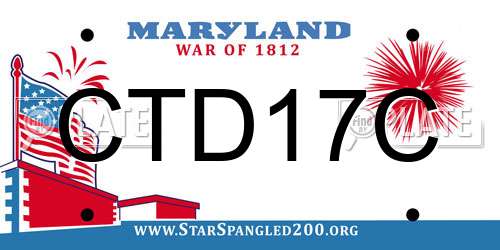 CTD17C Maryland License Plate