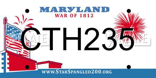 CTH235 Maryland License Plate