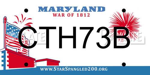 CTH73B Maryland License Plate